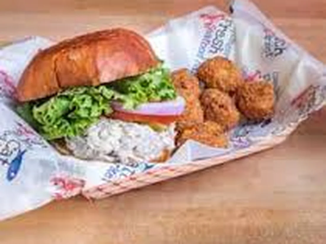 Caplinger's fried fish sandwich