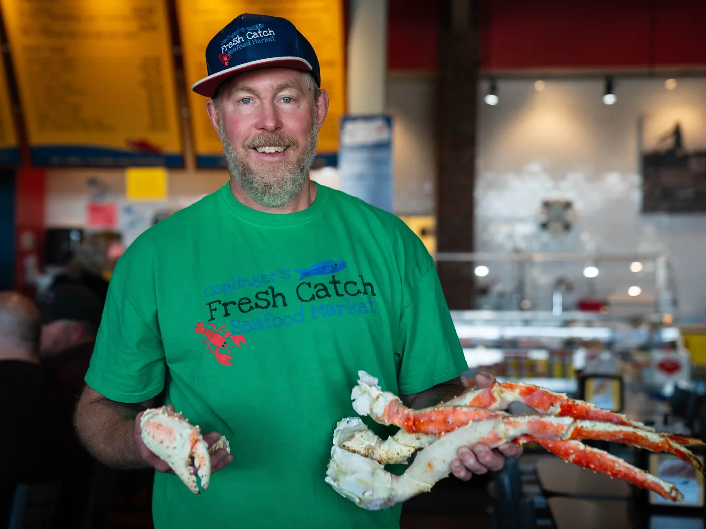 Colossal king crab legs at Caplinger's Fresh Catch Indianapolis