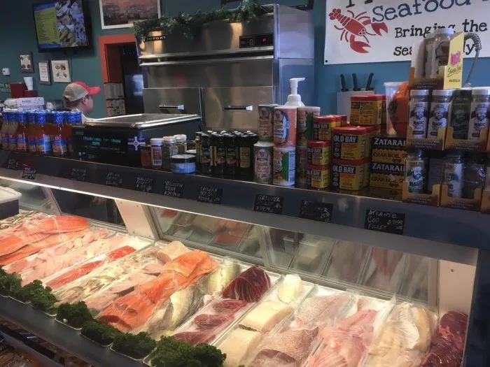 Fresh fish fillets in the Shadeland market case